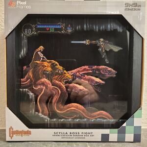 Pixel Frames - Castlevania SOTN, Scylla Boss Fight 9" x 9" Shadow Box Art Konami